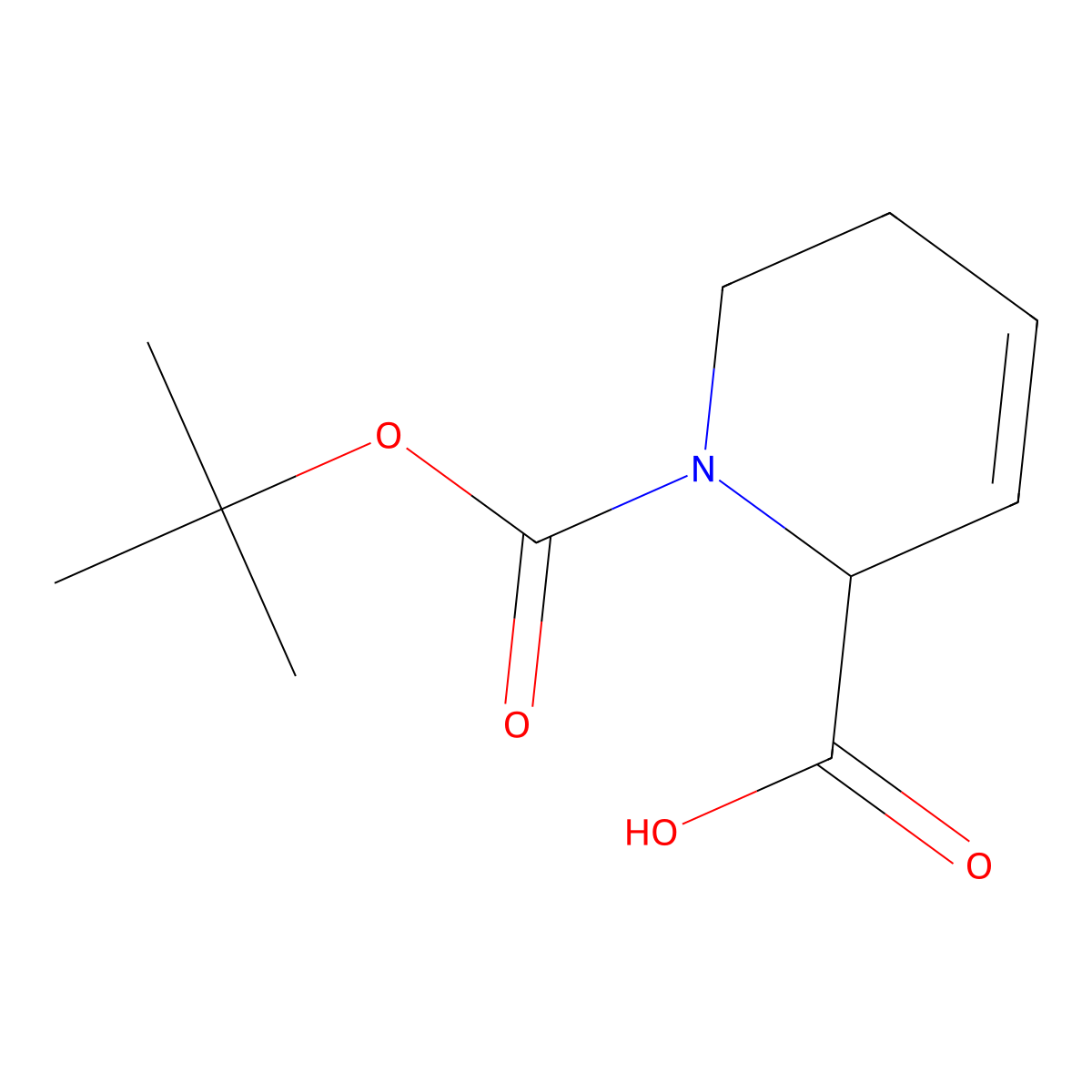 1-((Tert-butoxy)carbonyl)-1,2,5,6-tetrahydropyridine-2-carboxylic acid molecular structure, CAS 2168636-76-6