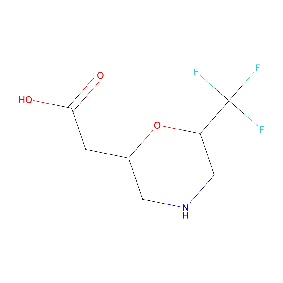 2-[6-(Trifluoromethyl)morpholin-2-yl]acetic acid molecular structure, CAS 2168637-27-0