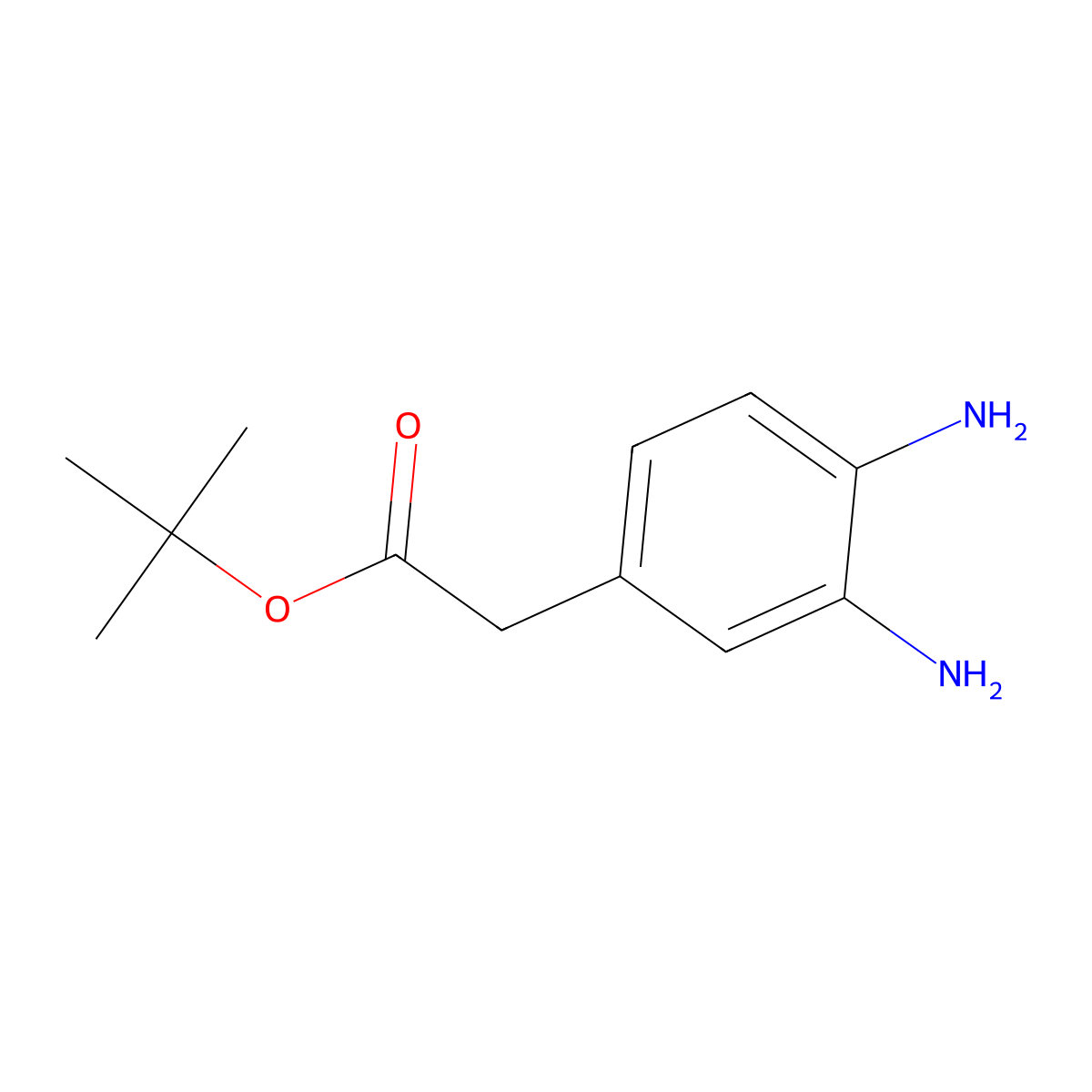 Tert-butyl 2-(3,4-diaminophenyl)acetate molecular structure, CAS 2168637-83-8