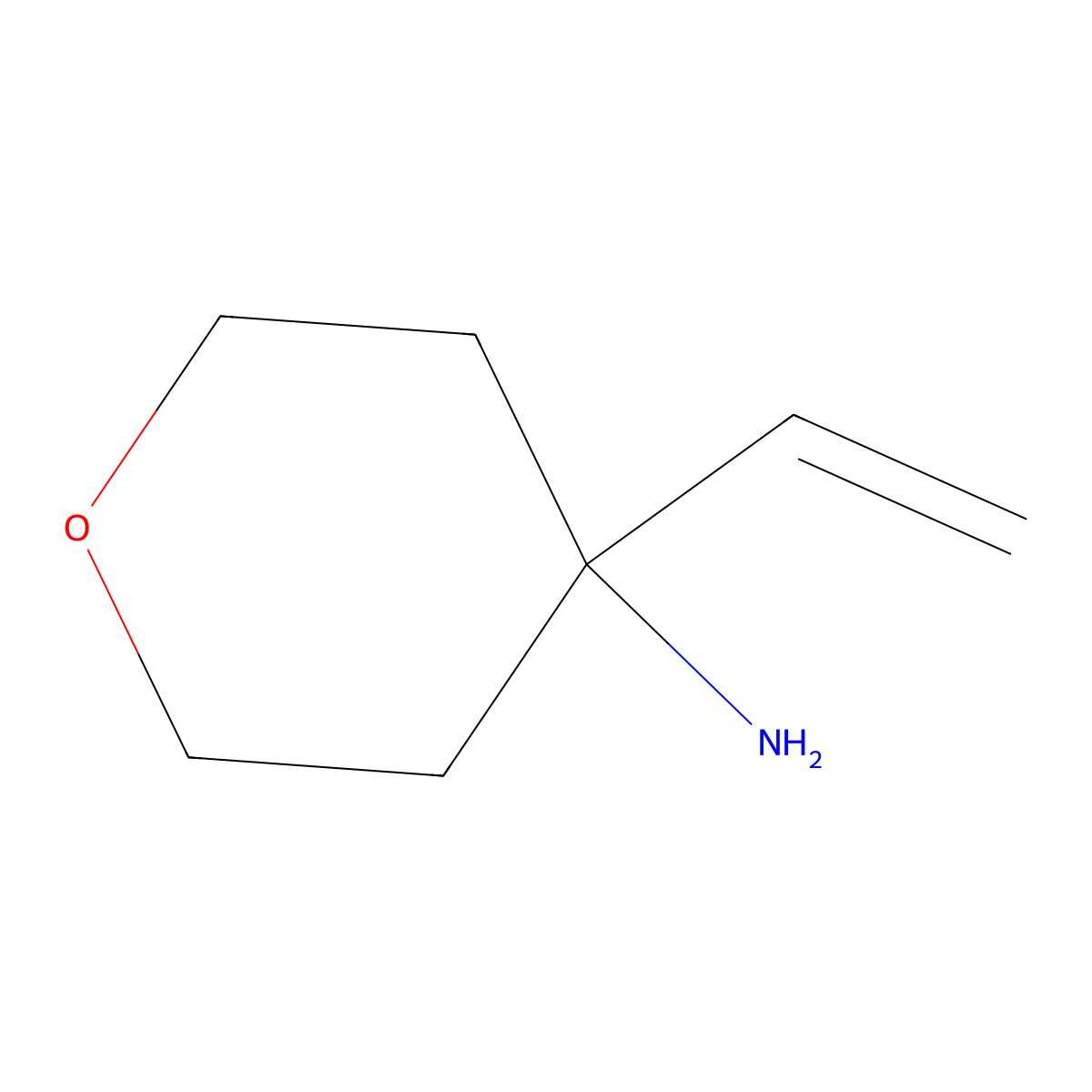 4-Ethenyloxan-4-amine molecular structure, CAS 2168638-25-1