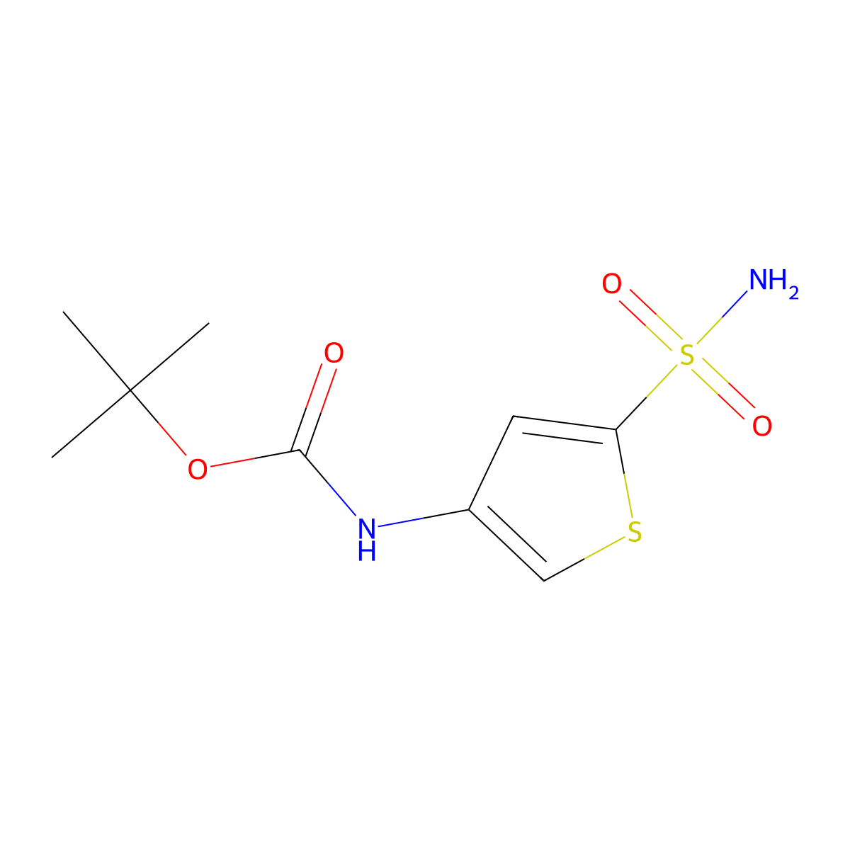 tert-butyl N-(5-sulfamoylthiophen-3-yl)carbamate molecular structure, CAS 2168639-72-1