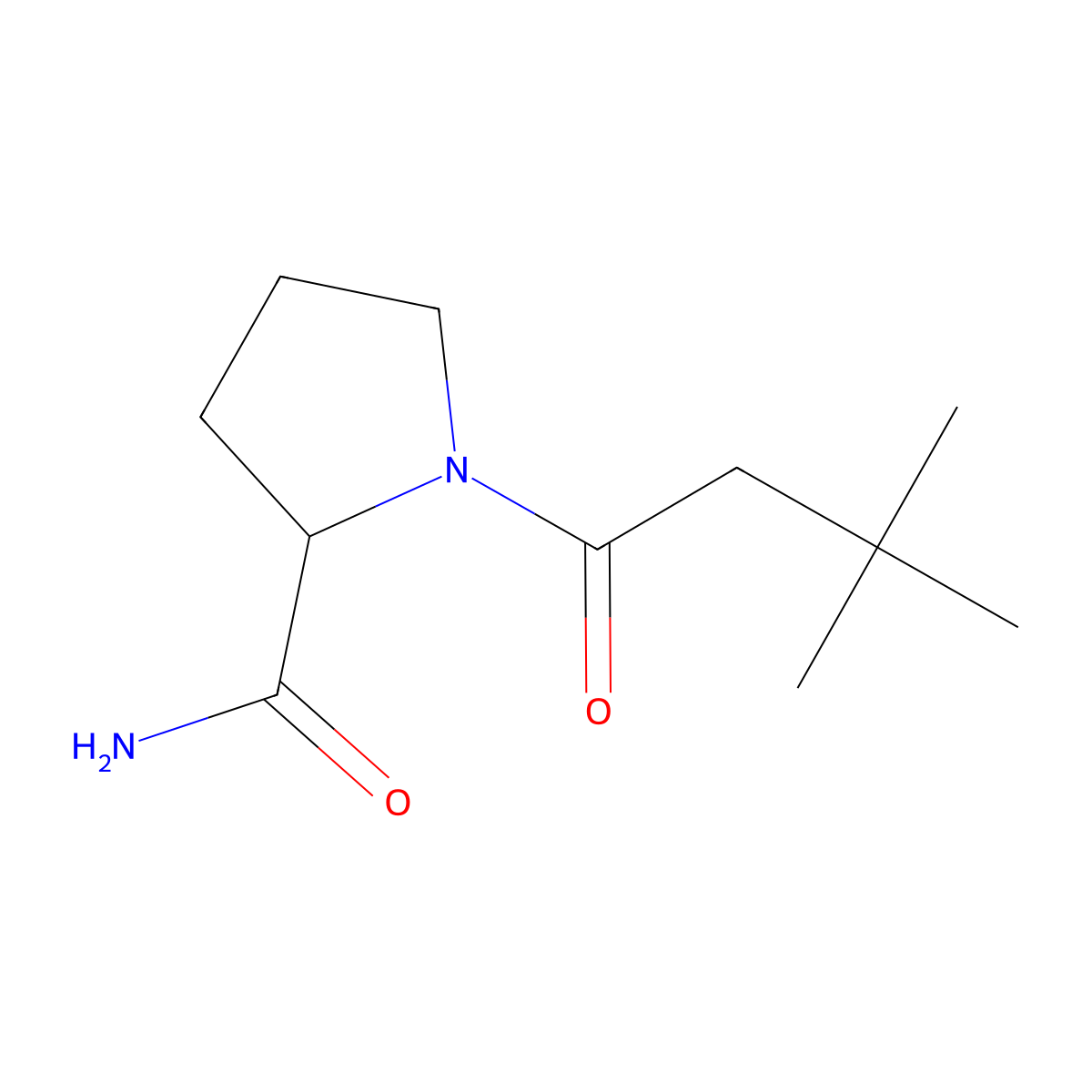 1-(3,3-Dimethylbutanoyl)pyrrolidine-2-carboxamide molecular structure, CAS 2168644-58-2