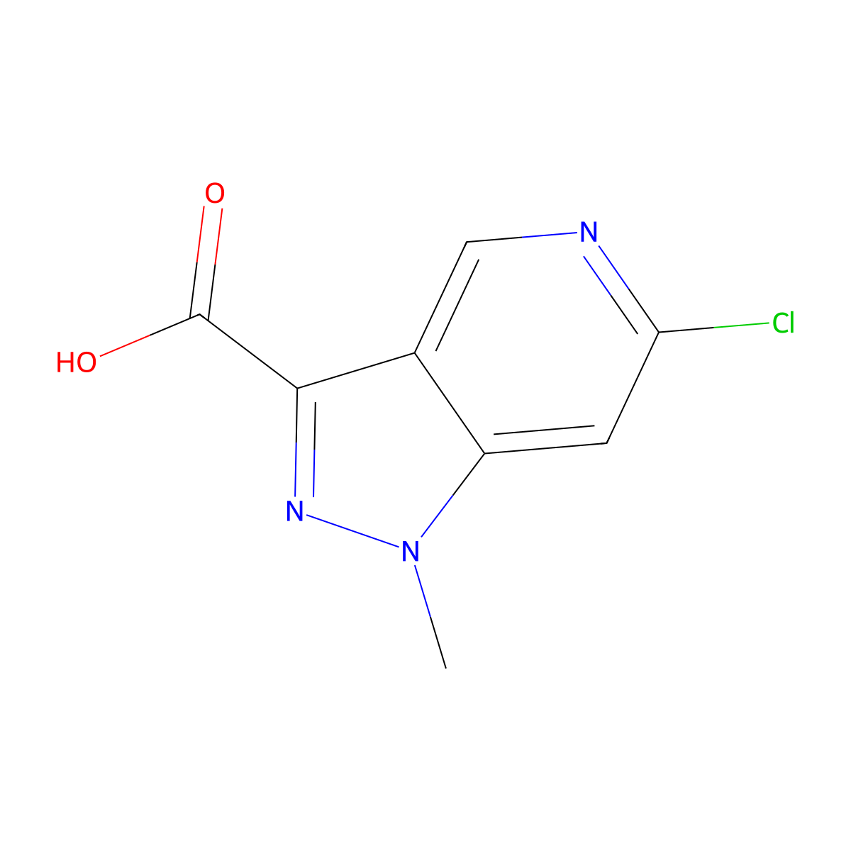 6-chloro-1-methyl-1H-pyrazolo[4,3-c]pyridine-3-carboxylic acid molecular structure, CAS 2168645-49-4