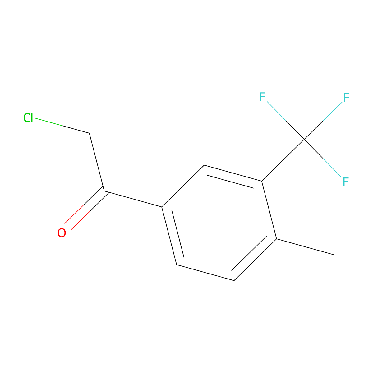 2-Chloro-1-[4-methyl-3-(trifluoromethyl)phenyl]ethan-1-one molecular structure, CAS 2168654-63-3