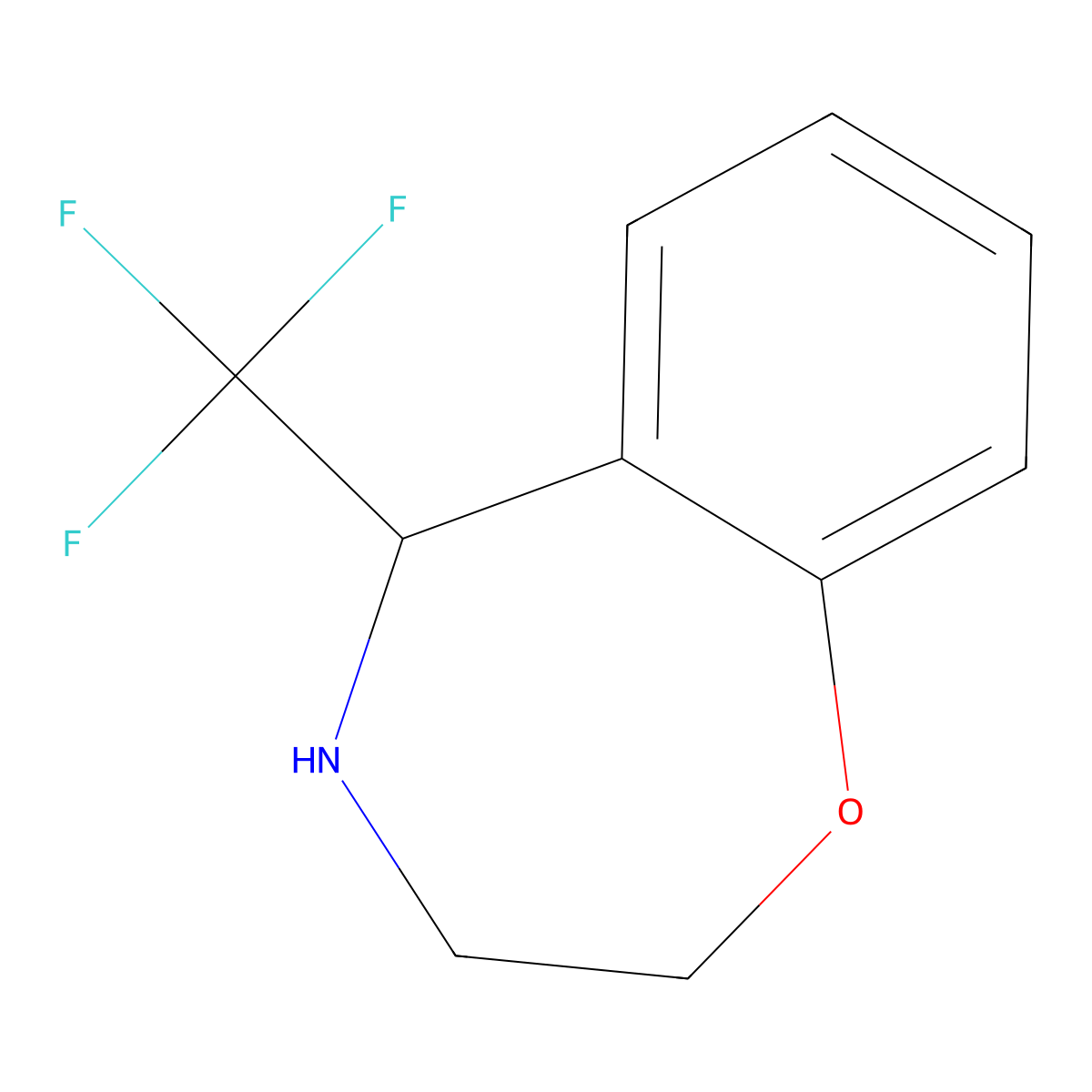 5-(Trifluoromethyl)-2,3,4,5-tetrahydro-1,4-benzoxazepine molecular structure, CAS 2168655-68-1
