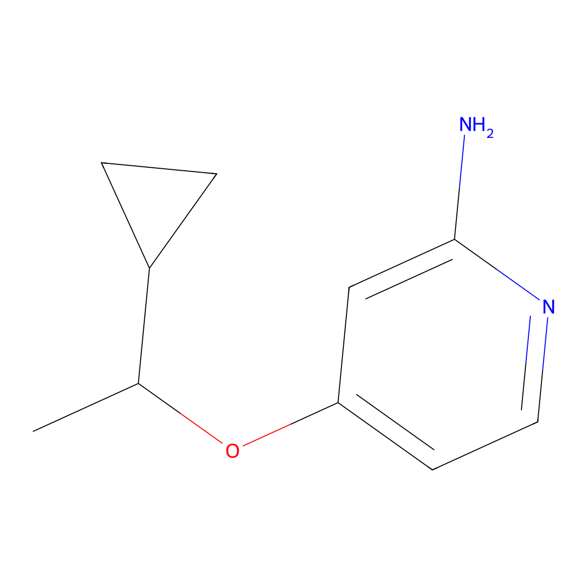 4-(1-Cyclopropylethoxy)pyridin-2-amine molecular structure, CAS 2168664-20-6