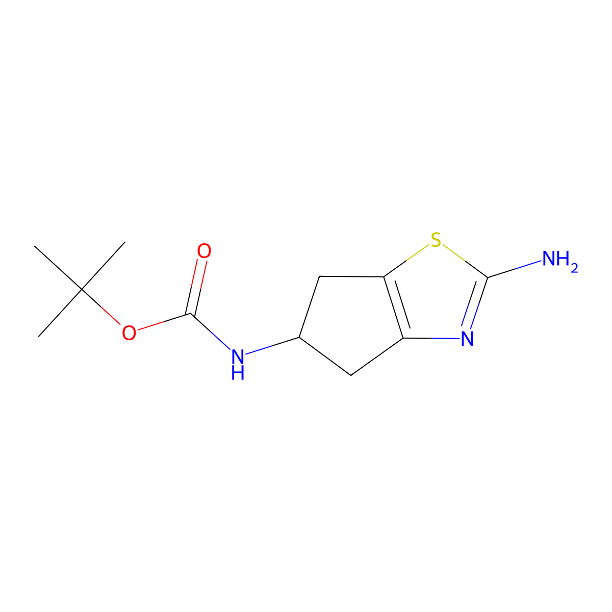 Tert-butyl (2-amino-5,6-dihydro-4H-cyclopenta[D]thiazol-5-YL)carbamate molecular structure, CAS 2168664-65-9
