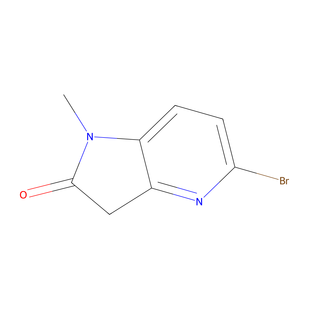 5-Bromo-1-methyl-1H,2H,3H-pyrrolo[3,2-B]pyridin-2-one molecular structure, CAS 2168665-57-2