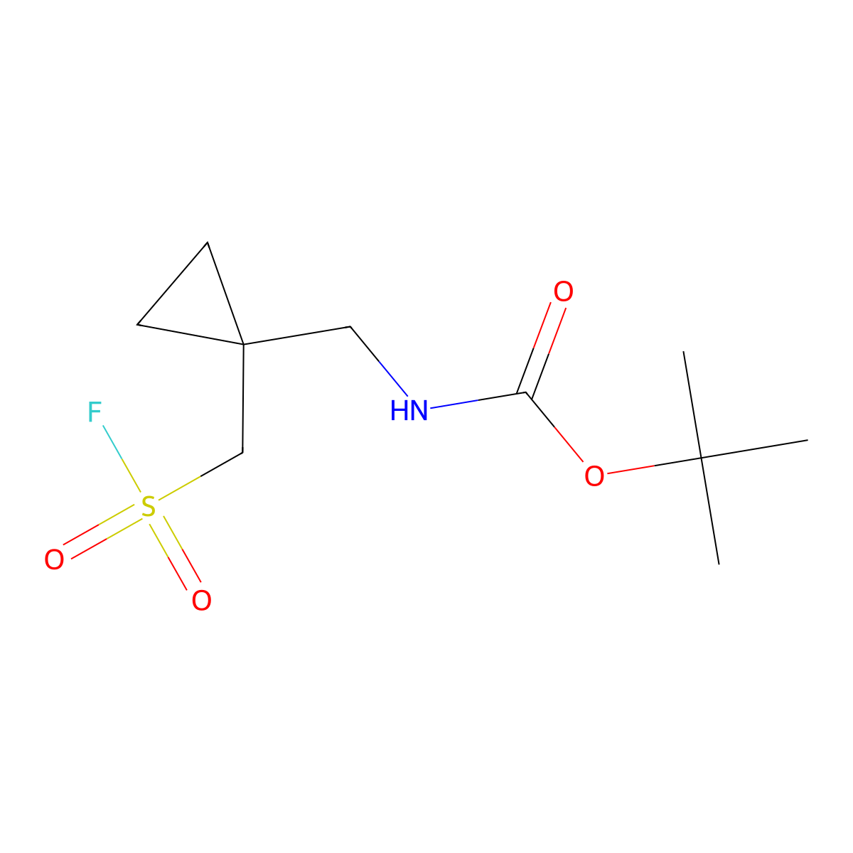 tert-butylN-({1-[(fluorosulfonyl)methyl]cyclopropyl}methyl)carbamate molecular structure, CAS 2168666-54-2
