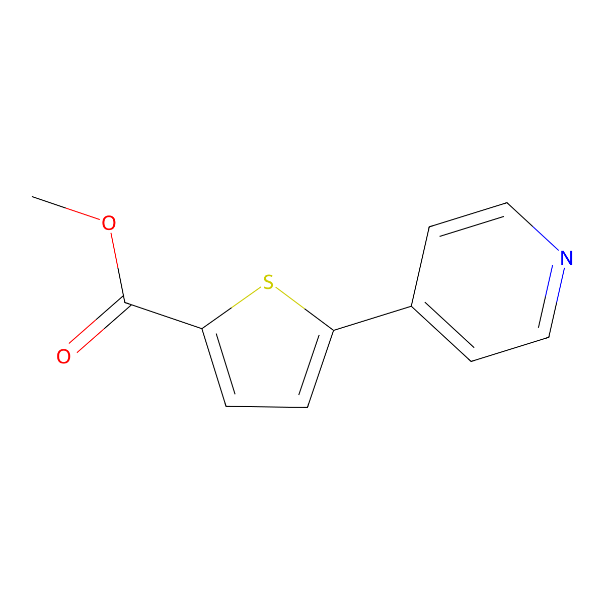 Methyl 5-(pyridin-4-yl)thiophene-2-carboxylate molecular structure, CAS 216867-33-3