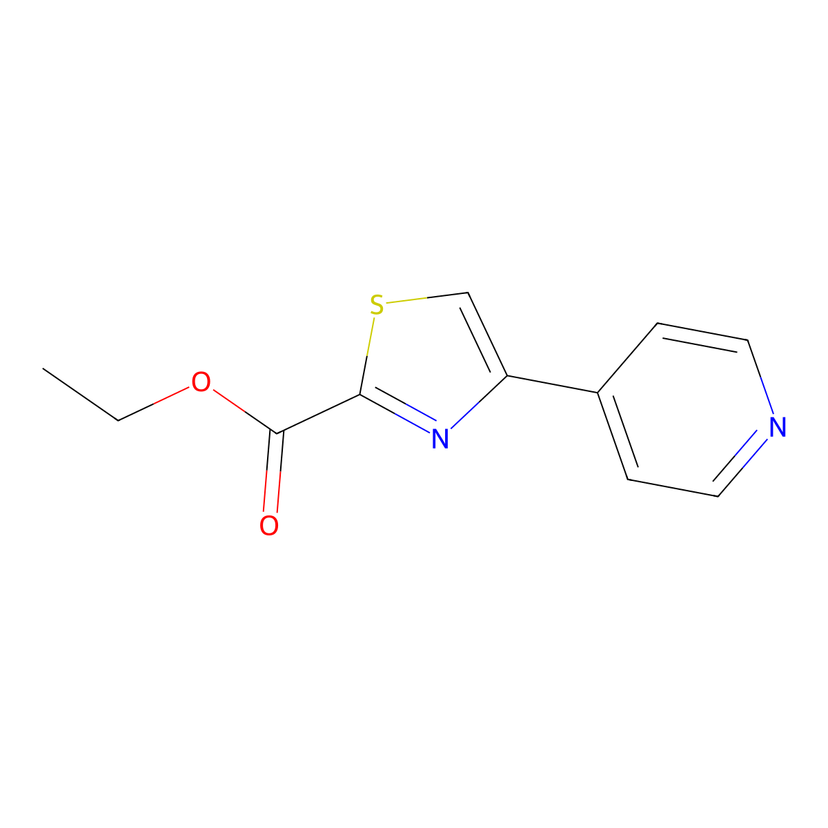 Ethyl 4-(4-pyridyl)-2-thiazolecarboxylate molecular structure, CAS 216867-38-8