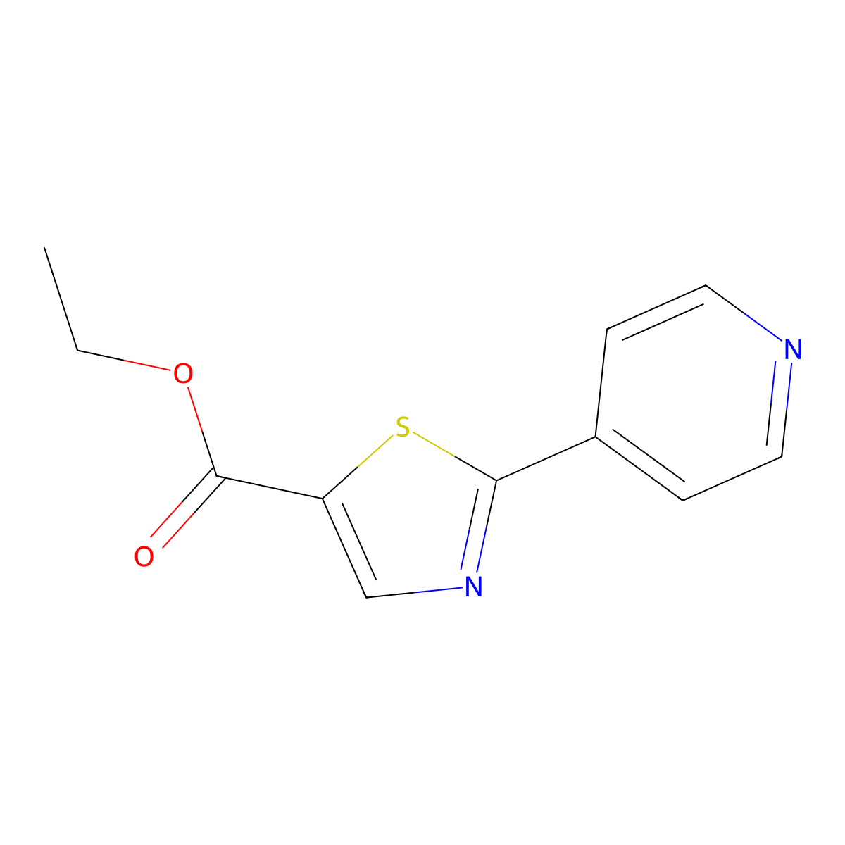 2-Pyridin-4-YL-thiazole-5-carboxylic acid ethyl ester molecular structure, CAS 216867-40-2
