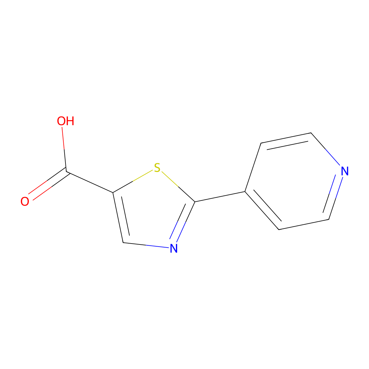 2-(Pyridin-4-yl)-1,3-thiazole-5-carboxylic acid molecular structure, CAS 216867-46-8
