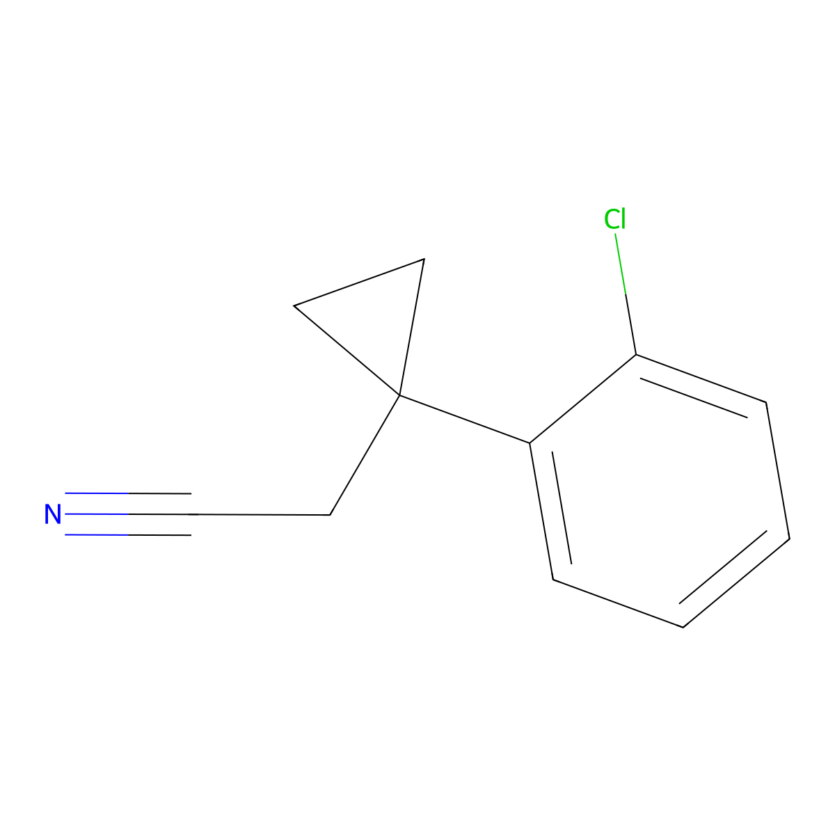 2-[1-(2-Chlorophenyl)cyclopropyl]acetonitrile molecular structure, CAS 2168673-11-6