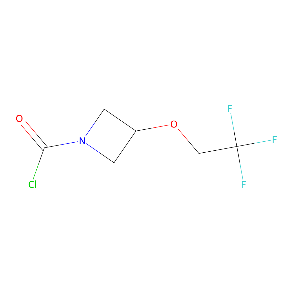 3-(2,2,2-Trifluoroethoxy)azetidine-1-carbonyl chloride molecular structure, CAS 2168682-37-7