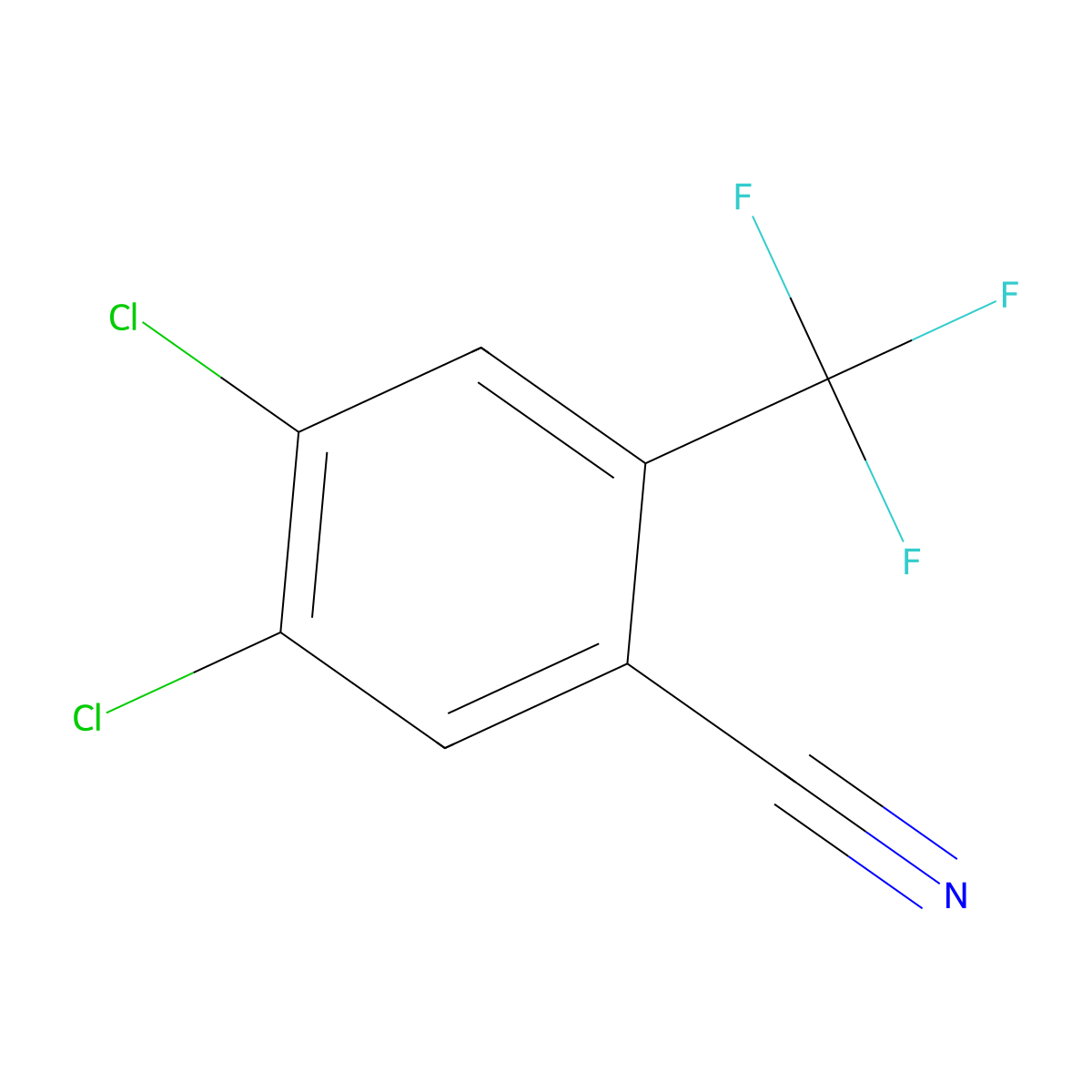 4,5-Dichloro-2-(trifluoromethyl)benzonitrile molecular structure, CAS 2168682-50-4