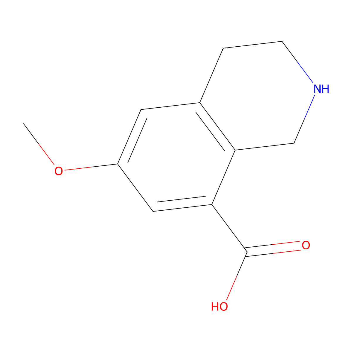 6-Methoxy-1,2,3,4-tetrahydroisoquinoline-8-carboxylic acid molecular structure, CAS 2168685-65-0