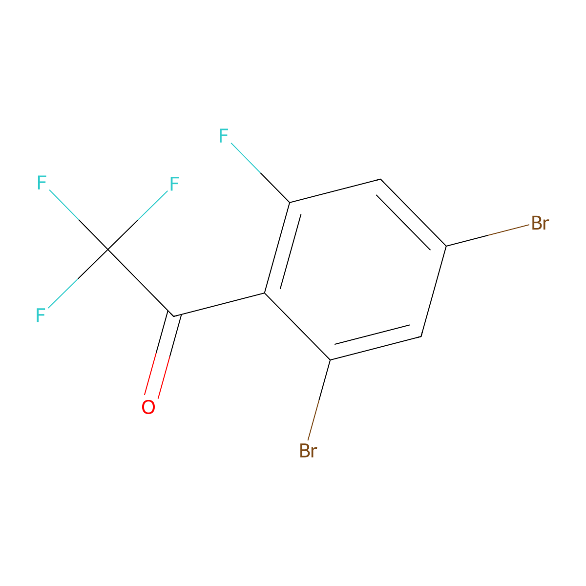 1-(2,4-Dibromo-6-fluorophenyl)-2,2,2-trifluoroethanone molecular structure, CAS 2168687-03-2
