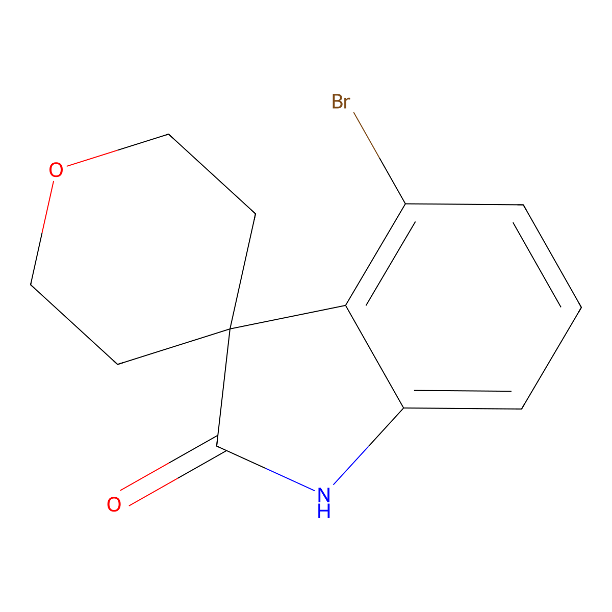 4-Bromo-1H-spiro[indole-3,4'-oxane]-2-one molecular structure, CAS 2168687-33-8