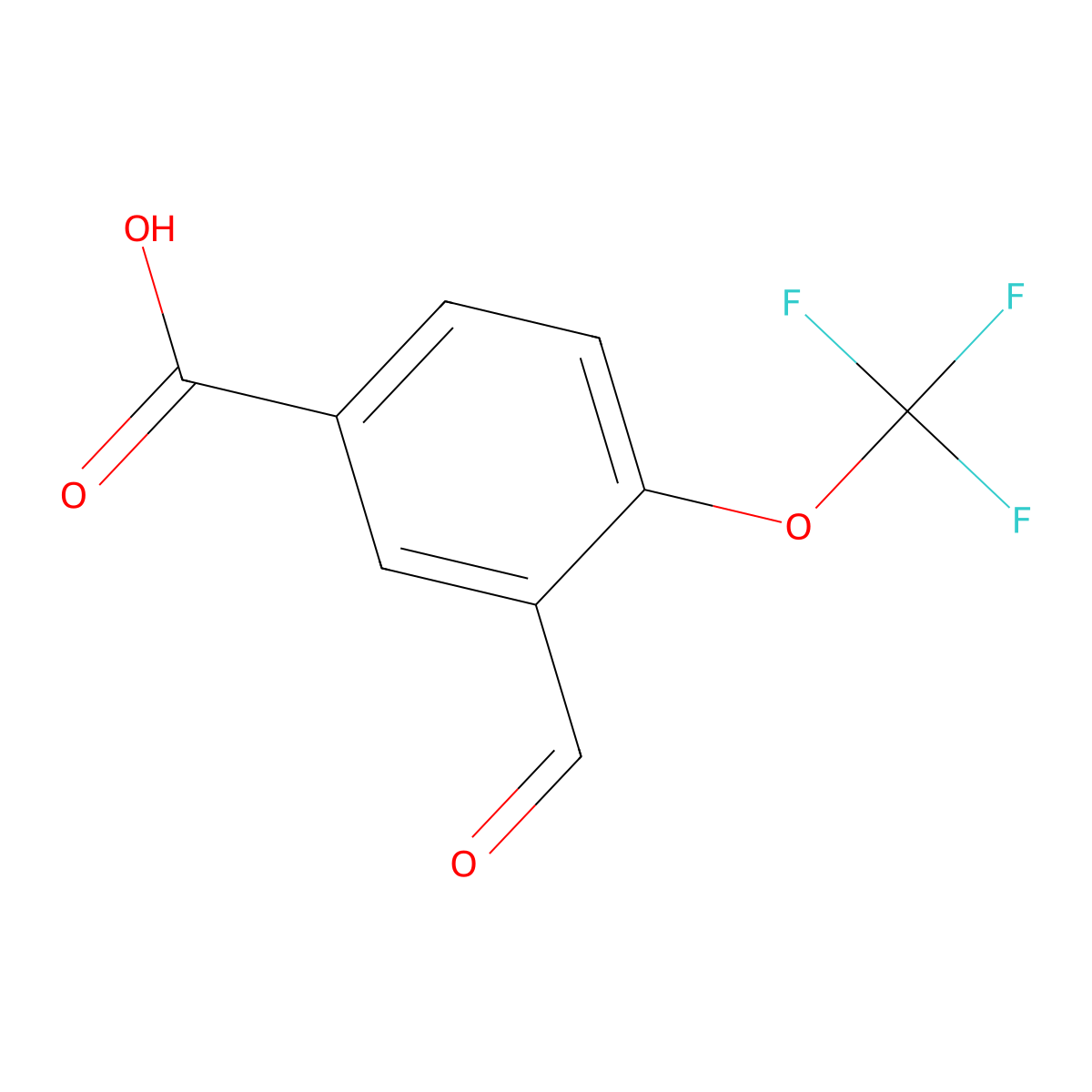 3-Formyl-4-(trifluoromethoxy)benzoic acid molecular structure, CAS 2168687-61-2
