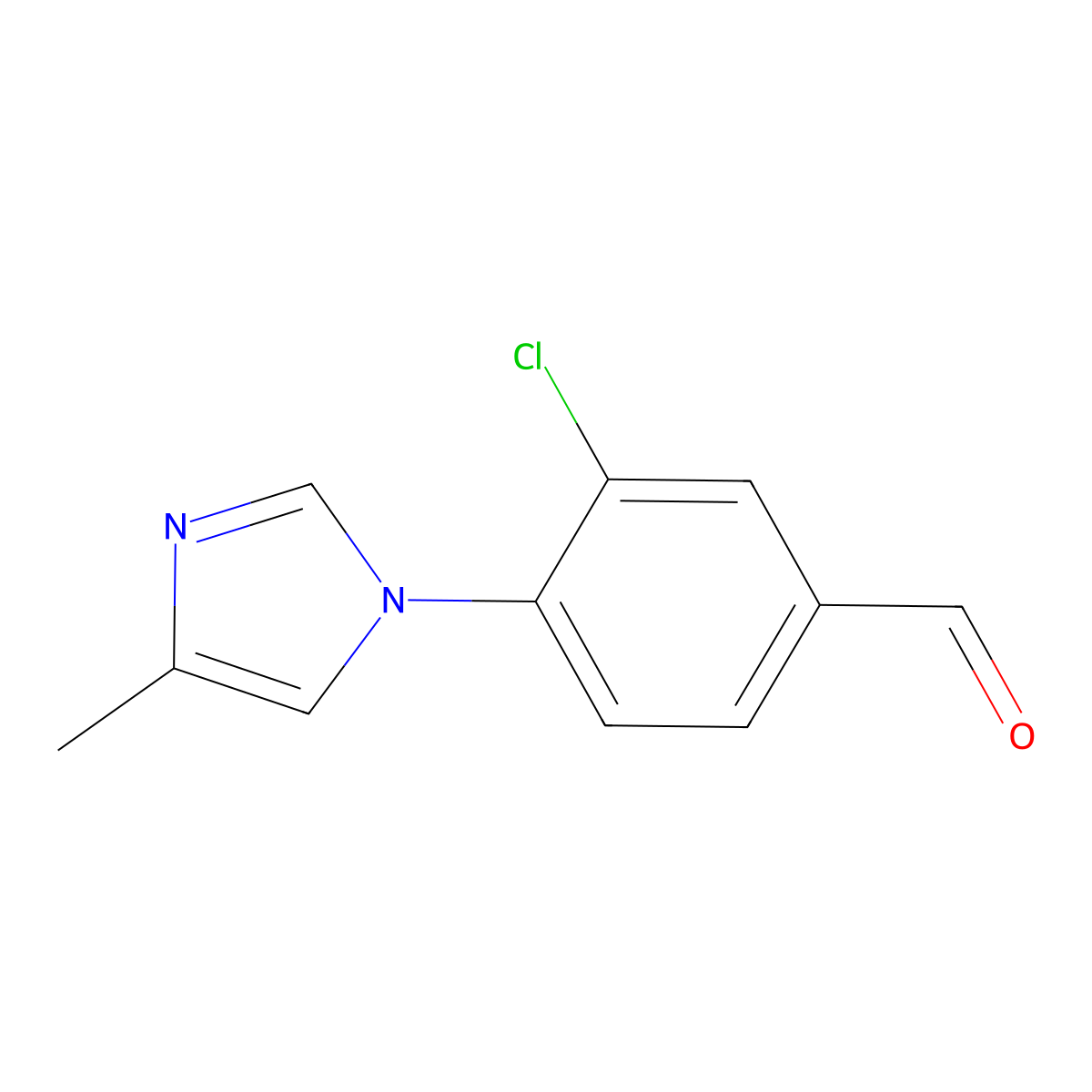 3-chloro-4-(4-methyl-1H-imidazol-1-yl)benzaldehyde molecular structure, CAS 2168696-24-8