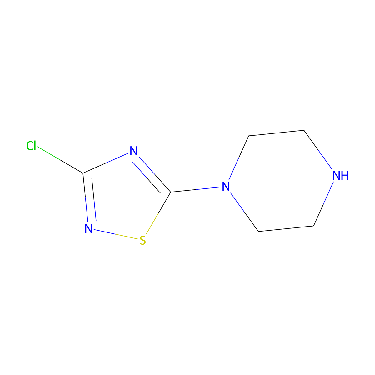 1-(3-Chloro-1,2,4-thiadiazol-5-yl)piperazine molecular structure, CAS 2168696-42-0