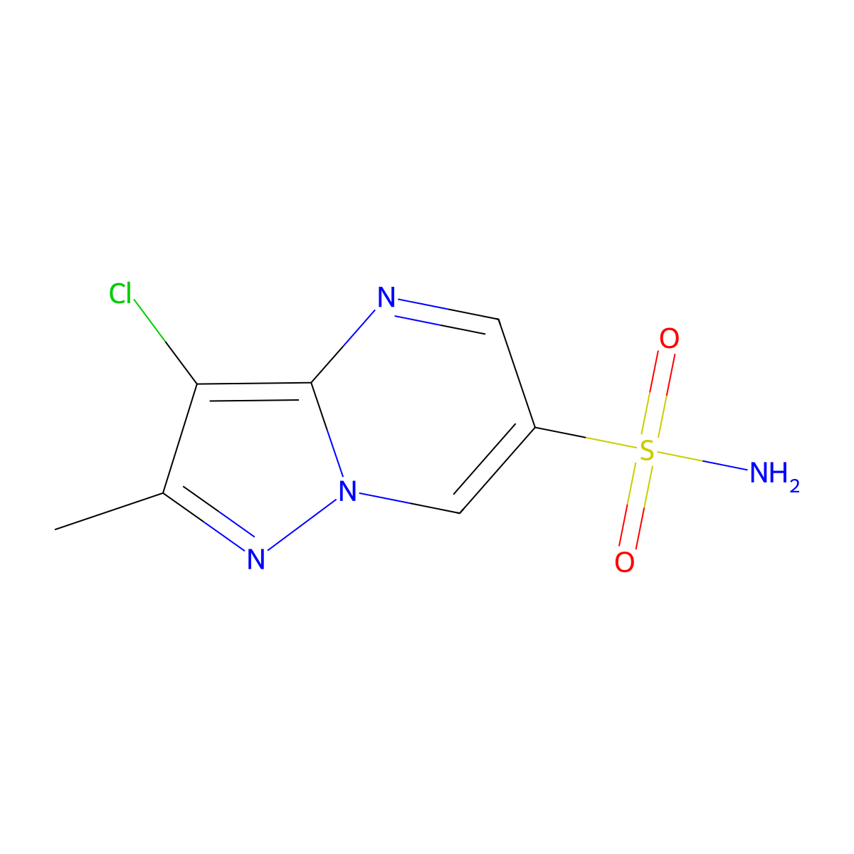 3-Chloro-2-methylpyrazolo[1,5-a]pyrimidine-6-sulfonamide molecular structure, CAS 2168698-37-9