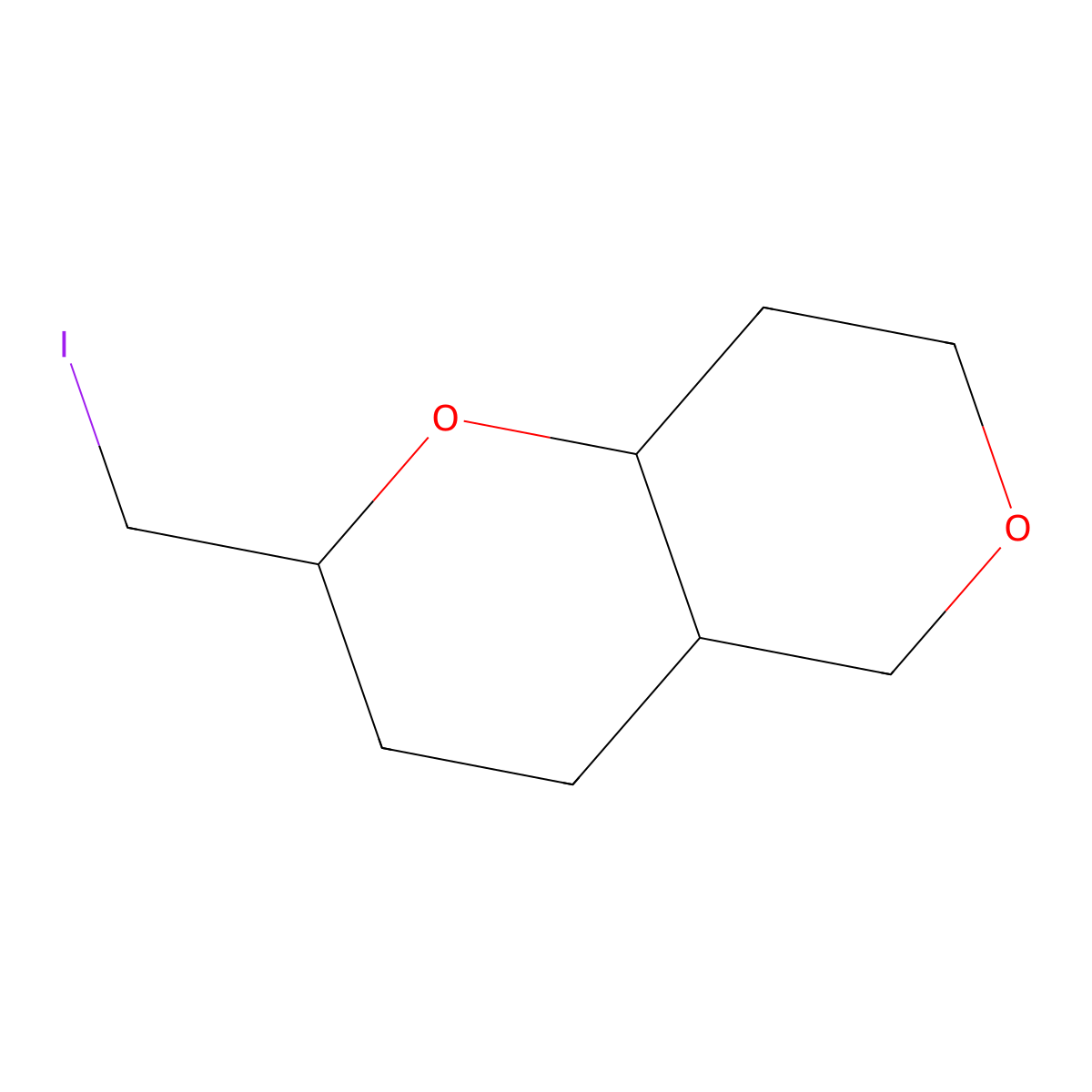 2-(iodomethyl)-octahydropyrano[3,2-c]pyran, Mixture of diastereomers molecular structure, CAS 2168703-19-1