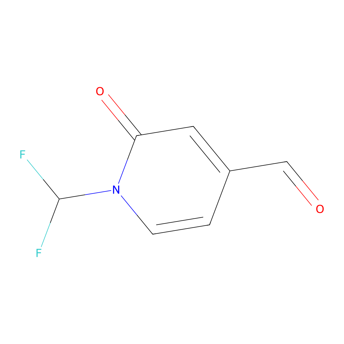 1-(Difluoromethyl)-2-oxo-1,2-dihydropyridine-4-carbaldehyde molecular structure, CAS 2168703-41-9