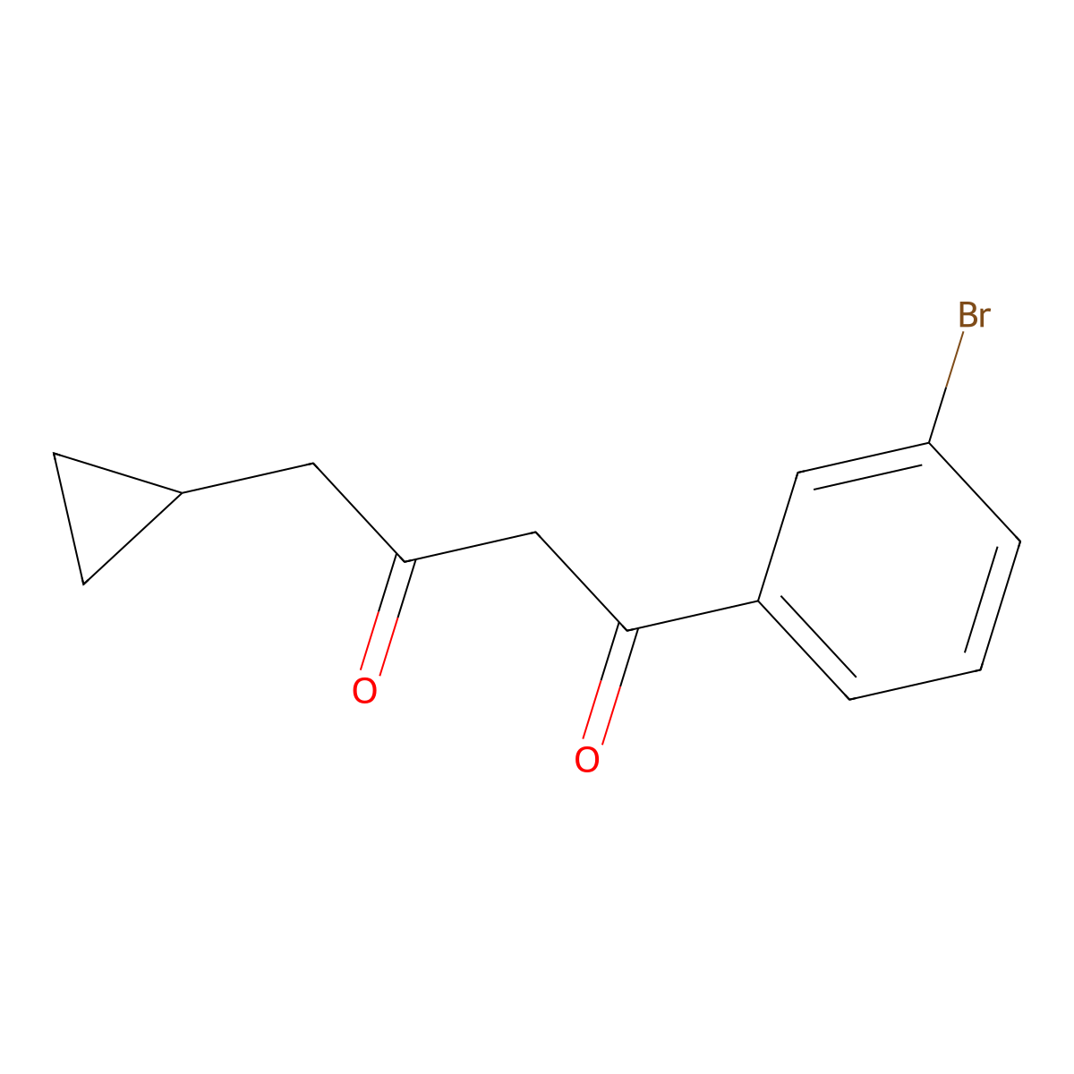 1-(3-Bromophenyl)-4-cyclopropylbutane-1,3-dione molecular structure, CAS 2168704-99-0