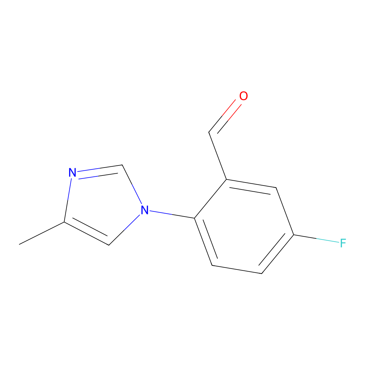 5-fluoro-2-(4-methyl-1H-imidazol-1-yl)benzaldehyde molecular structure, CAS 2168706-50-9