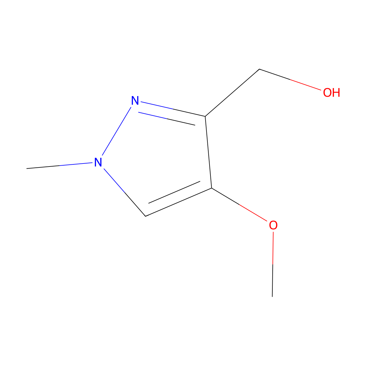 (4-methoxy-1-methyl-1H-pyrazol-3-yl)methanol molecular structure, CAS 2168706-62-3