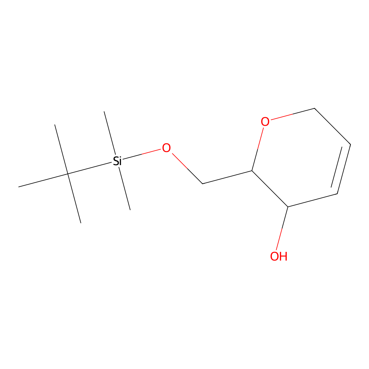 2-(((tert-Butyldimethylsilyl)oxy)methyl)-3,6-dihydro-2H-pyran-3-ol molecular structure, CAS 2168707-23-9