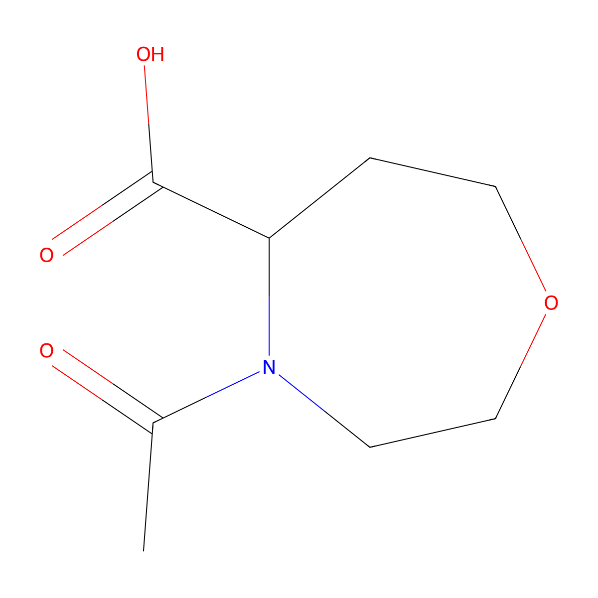 4-Acetyl-1,4-oxazepane-5-carboxylic acid molecular structure, CAS 2168712-88-5