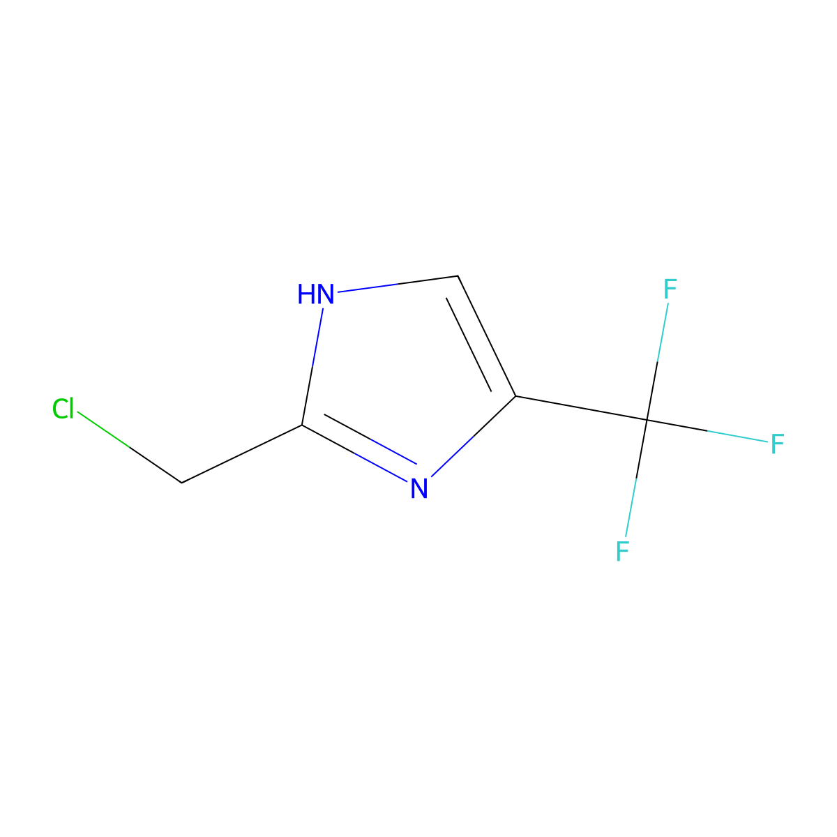 2-(chloromethyl)-4-(trifluoromethyl)-1H-imidazole molecular structure, CAS 2168714-81-4