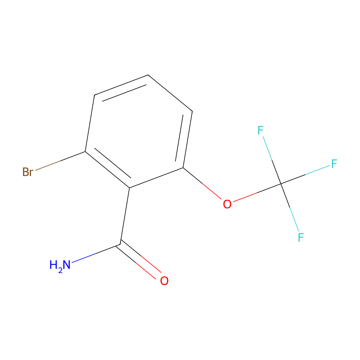 2-Bromo-6-(trifluoromethoxy)benZamide molecular structure, CAS 2168719-54-6