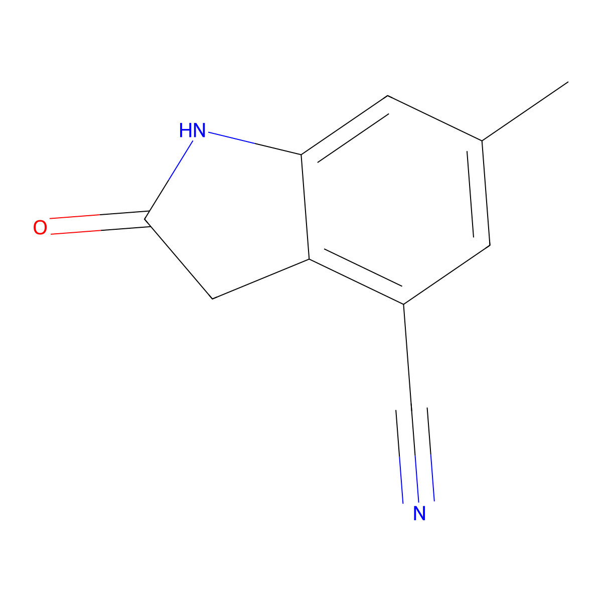 6-Methyl-2-oxoindoline-4-carbonitrile molecular structure, CAS 2168724-43-2