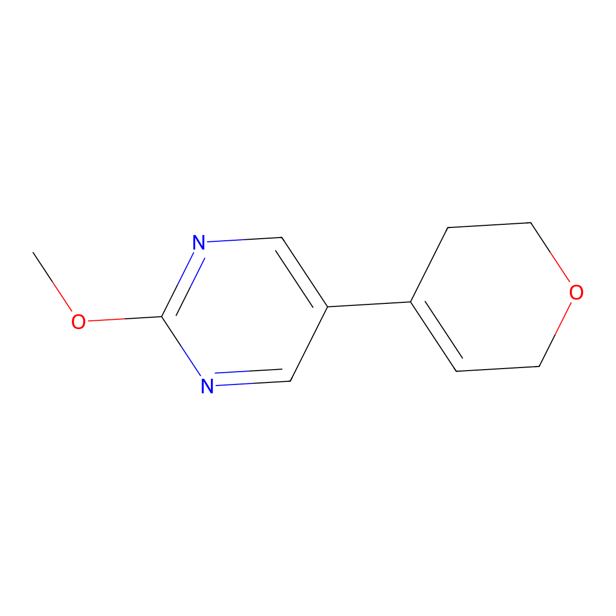 5-(3,6-dihydro-2H-pyran-4-yl)-2-methoxypyrimidine molecular structure, CAS 2168724-91-0