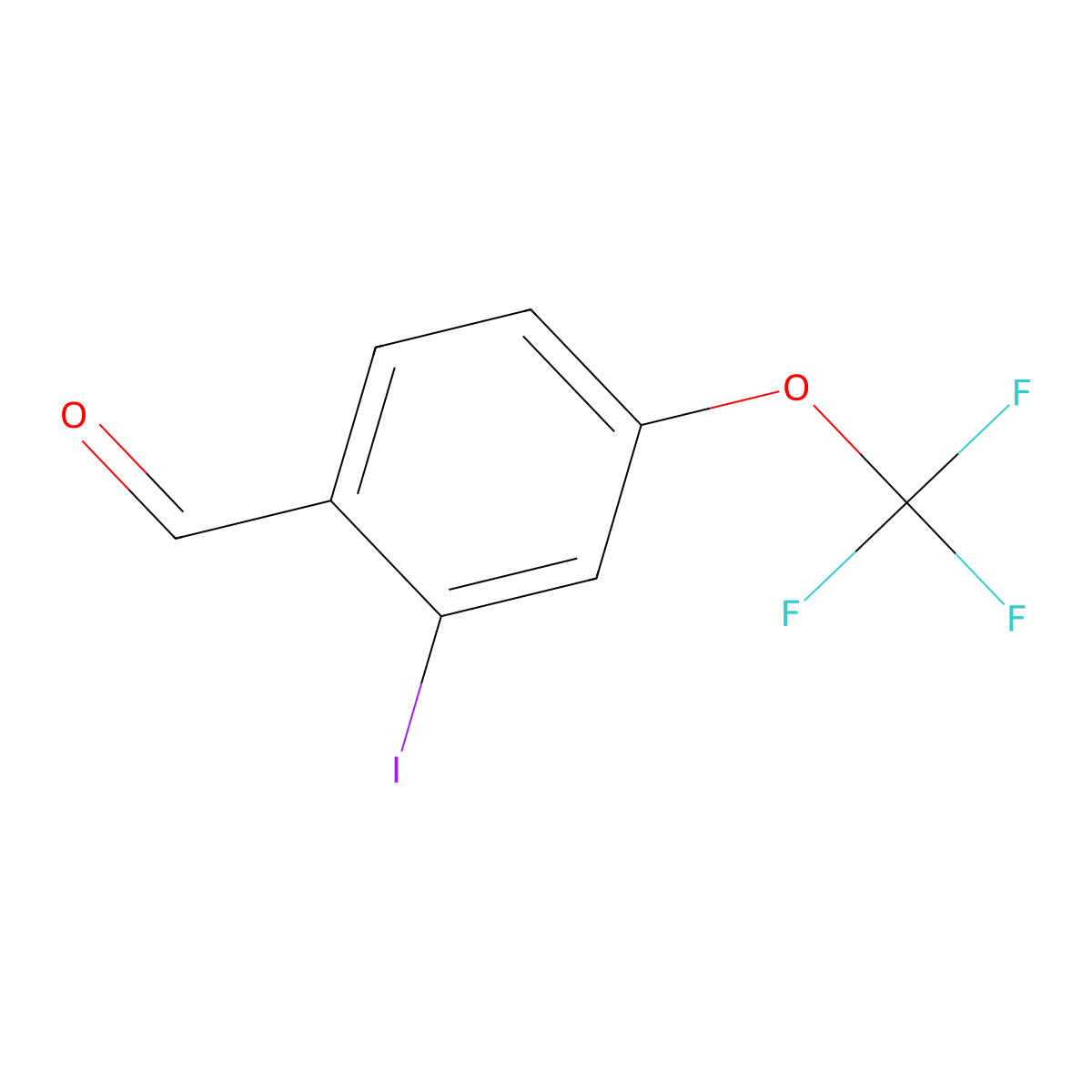 2-Iodo-4-(trifluoromethoxy)benzaldehyde molecular structure, CAS 2168728-37-6