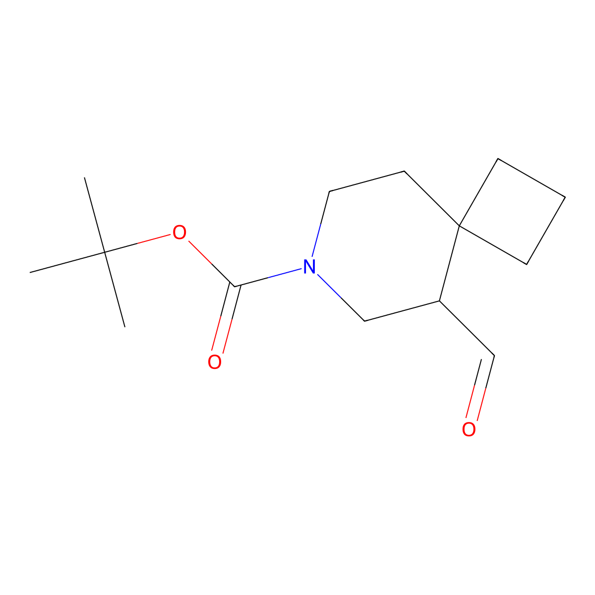 Tert-butyl 5-formyl-7-azaspiro[3.5]nonane-7-carboxylate molecular structure, CAS 2168729-31-3