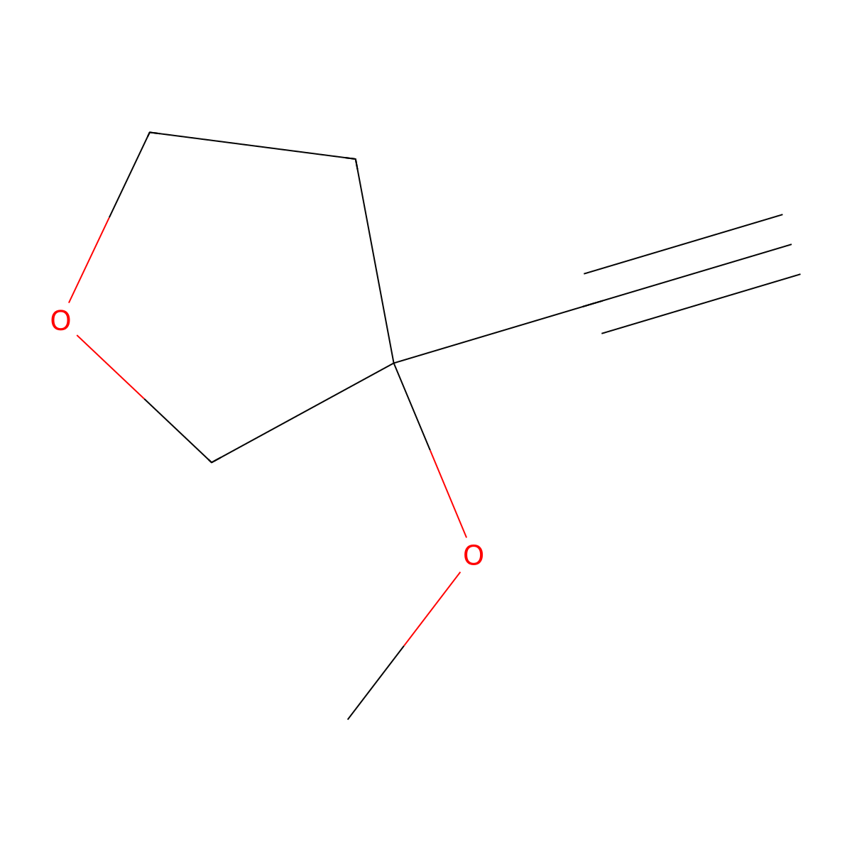 3-Ethynyl-3-methoxyoxolane molecular structure, CAS 2168729-64-2
