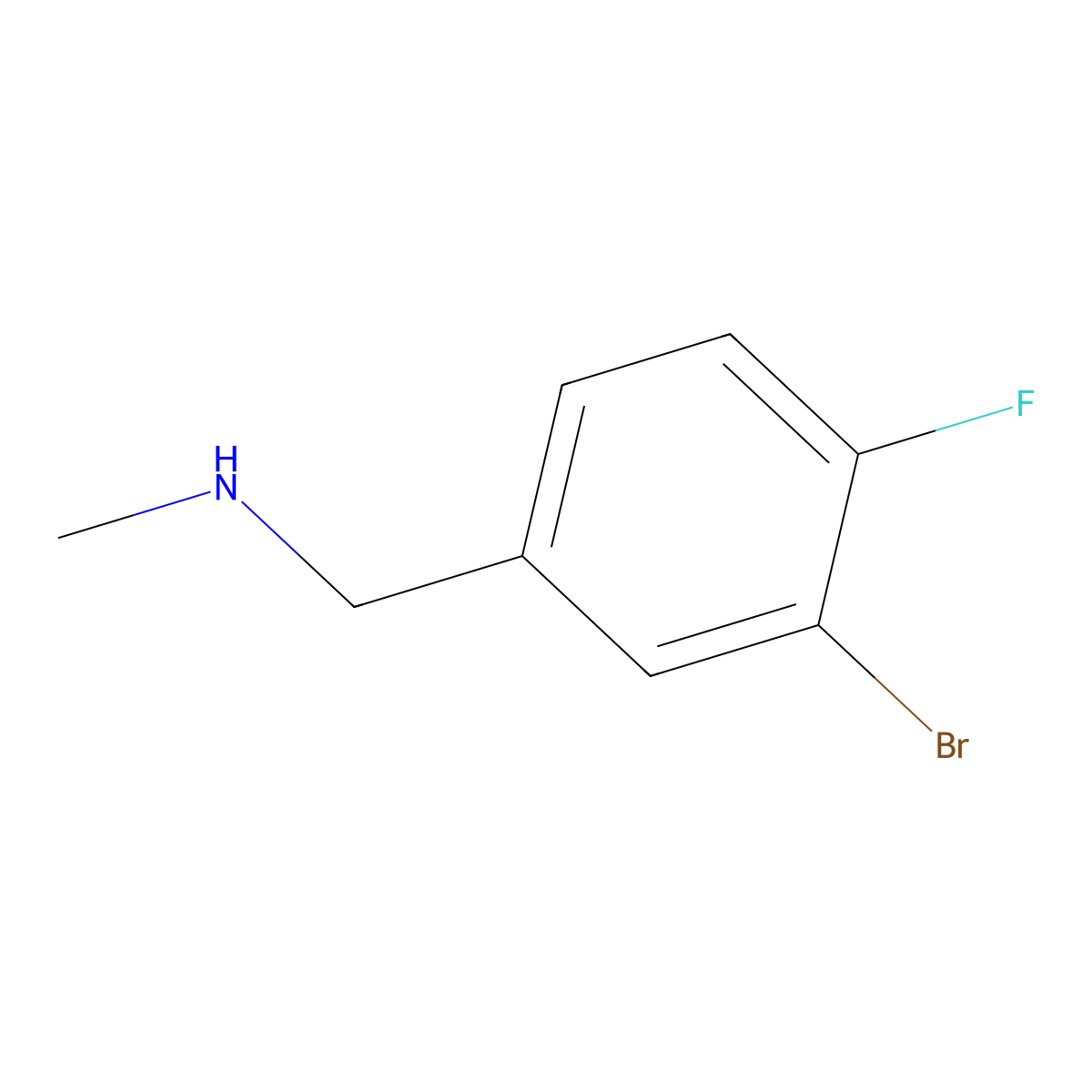 [(3-Bromo-4-fluorophenyl)methyl](methyl)amine molecular structure, CAS 216873-74-4