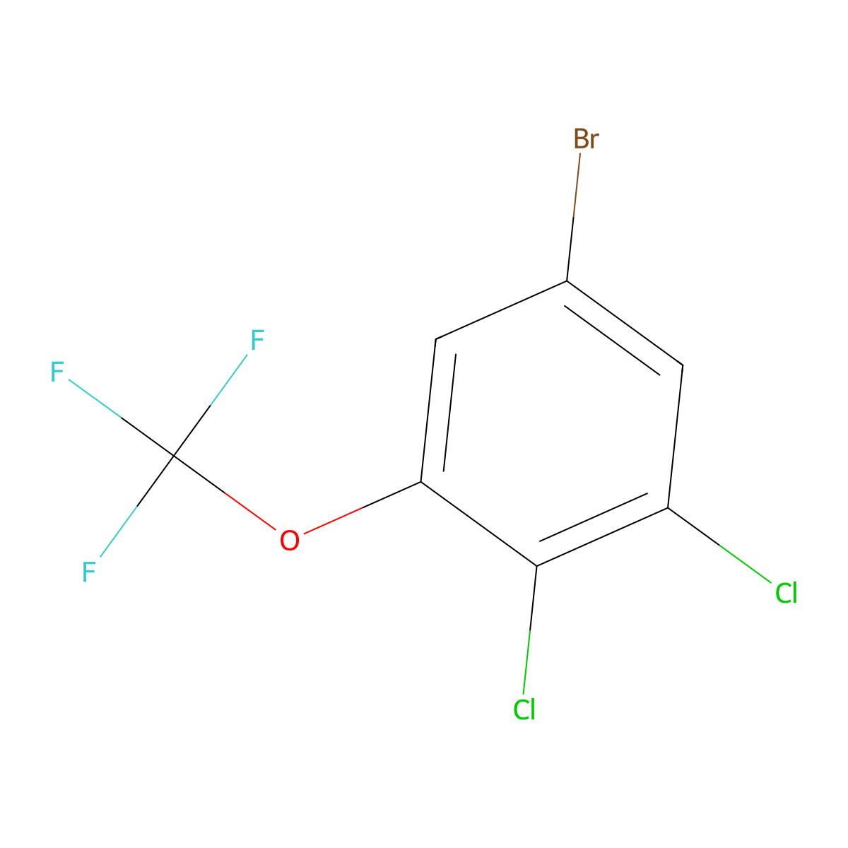 5-Bromo-1,2-dichloro-3-(trifluoromethoxy)benzene molecular structure, CAS 2168733-41-1