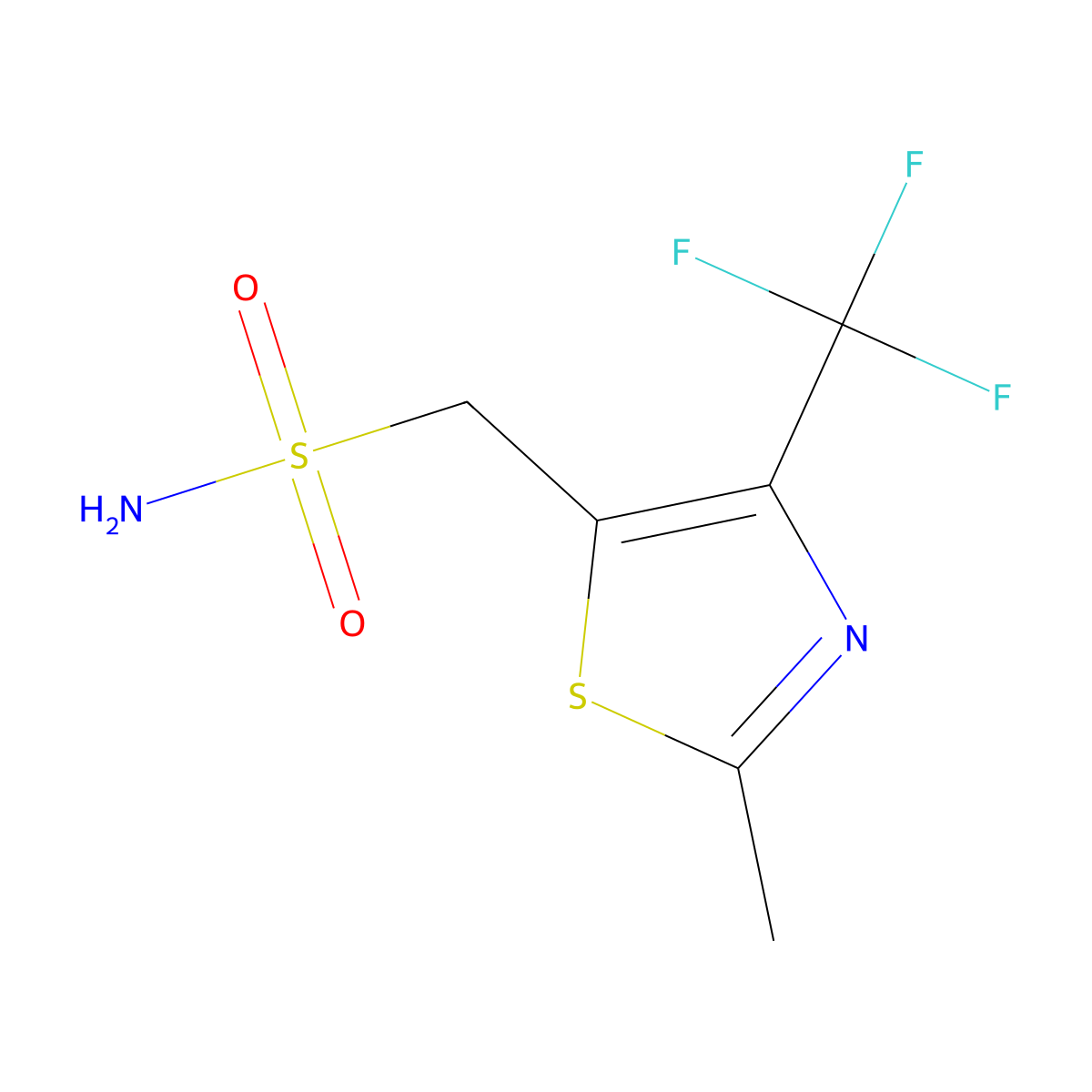 [2-Methyl-4-(trifluoromethyl)-1,3-thiazol-5-yl]methanesulfonamide molecular structure, CAS 2168734-09-4
