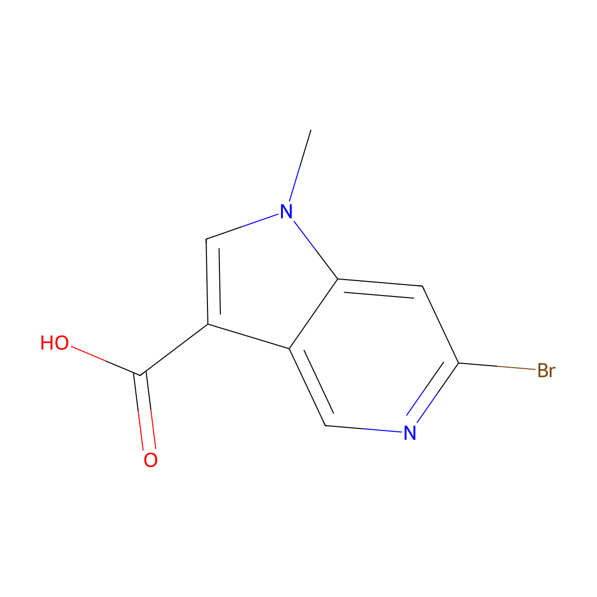 6-Bromo-1-methyl-1H-pyrrolo[3,2-c]pyridine-3-carboxylic acid molecular structure, CAS 2168738-22-3