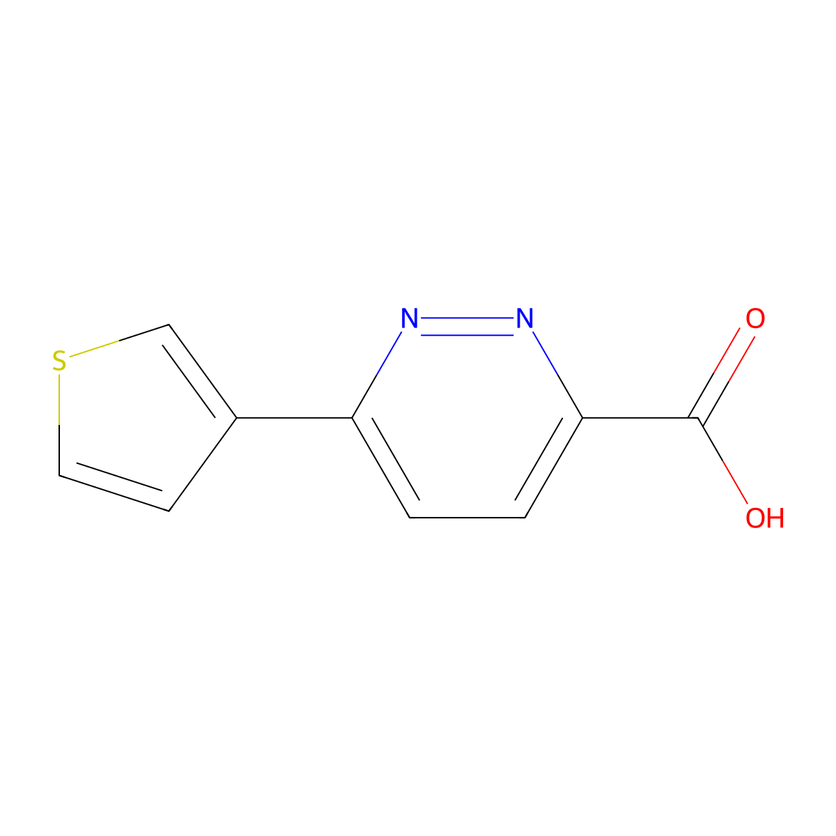 6-Thiophen-3-ylpyridazine-3-carboxylic acid molecular structure, CAS 2168746-83-4
