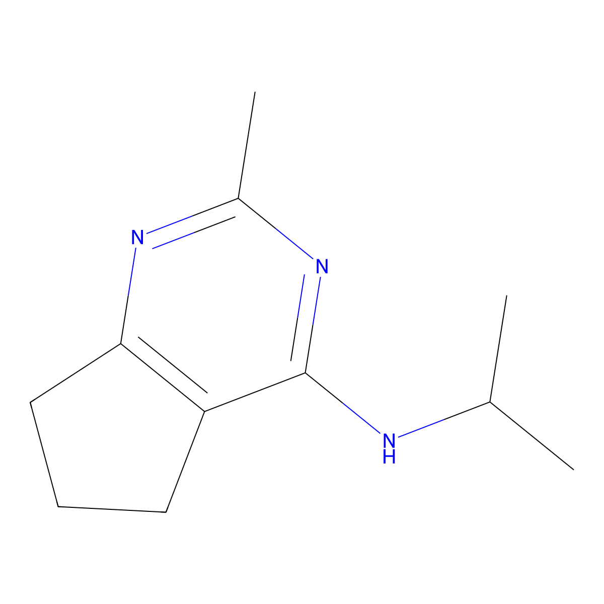 N-isopropyl-2-methyl-6,7-dihydro-5H-cyclopenta[d]pyrimidin-4-amine molecular structure, CAS 2168752-01-8