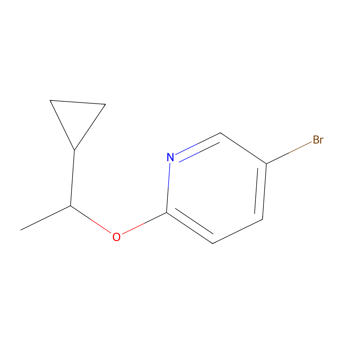 5-Bromo-2-(1-cyclopropylethoxy)pyridine molecular structure, CAS 2168760-22-1