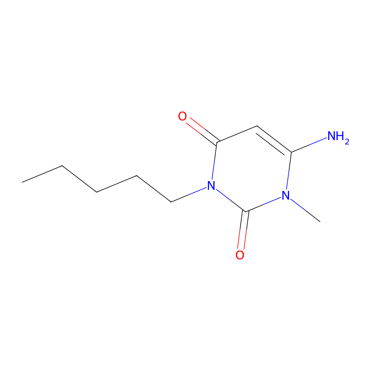 6-Amino-1-methyl-3-pentylpyrimidine-2,4-dione molecular structure, CAS 2168766-86-5