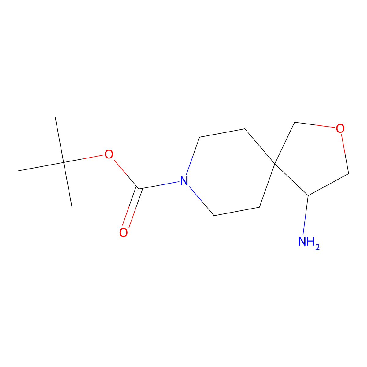 tert-Butyl 4-amino-2-oxa-8-azaspiro[4.5]decane-8-carboxylate molecular structure, CAS 2168773-83-7
